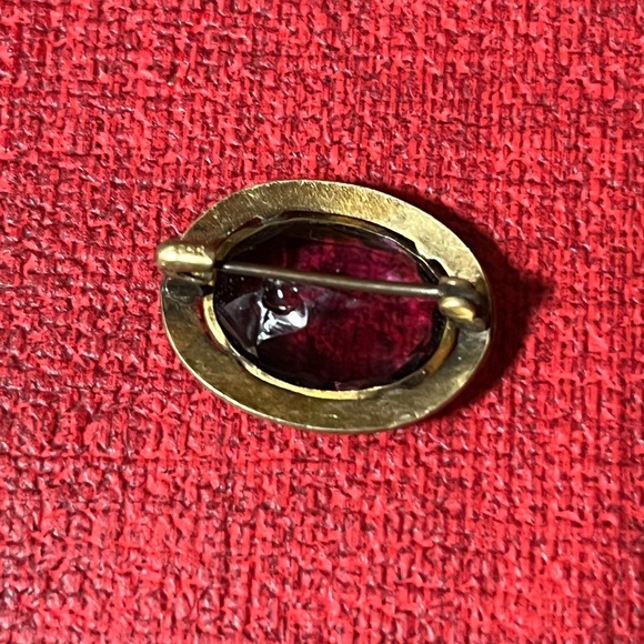 Antique Victorian Glass Oval Cabochon Lovely Brooch/Pin - Picture 12 of 13